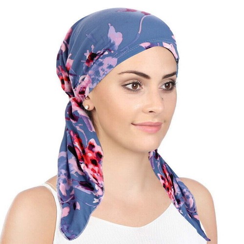 Women Cancer Head Scarf Chemo Hair Loss Hat Turban Pre-Tied Headwear Bandana UK - Picture 9 of 45