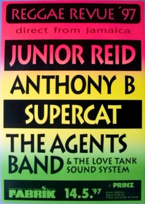 REGGAE REVUE - 1997 - Junior Reid - Anthony B - Supercat - Poster - Hamburg