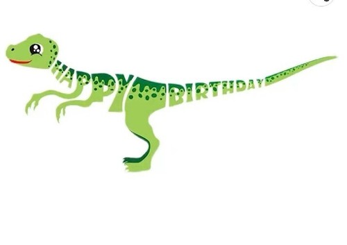 Dinosaur Happy Birthday Garland Banner Dino Party - Picture 6 of 6