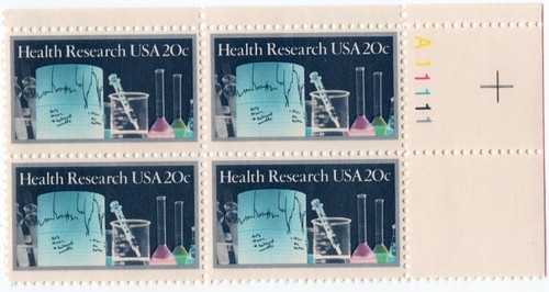 Scott #2087 Health Research Plate Block of 4 Stamps - Mystic - Picture 2 of 3