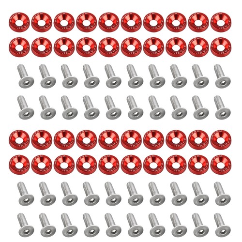 20-40pcs JDM Billet Aluminum Fender Bumper Washer Bolt Engine Bay Dress Up Kit - Bild 15 von 23
