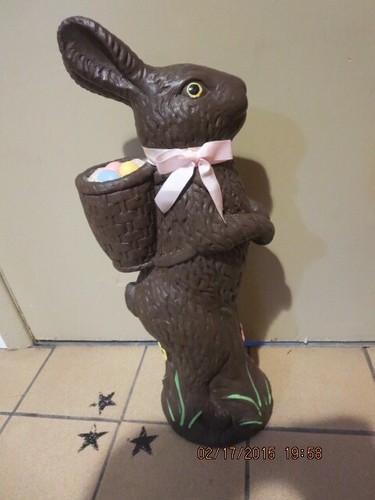 LARGE CERAMIC EASTER BUNNY WITH BAKET OF EGGS--22" HIGH--#E2A-6 - Picture 9 of 24