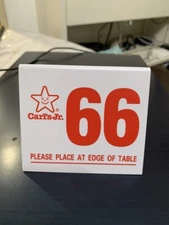 Classic Carl's Jr Table Number Tent Sign 66