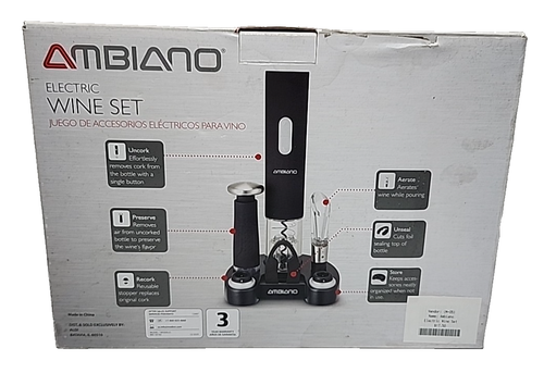 Ambiano Electric Wine Set New Open Box Corkscrew Aerator Stopper Rechargeable - Picture 2 of 9