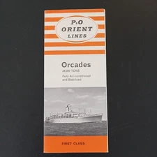 ORCADES P&O Orient Lines Cruise Brochure Deck Plan First Class