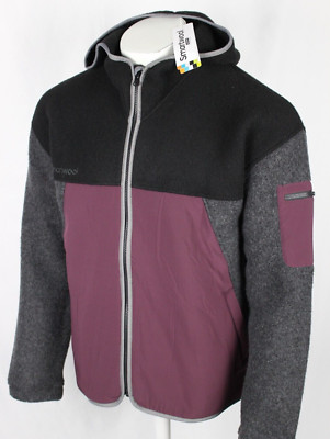 Smartwool Men's Hudson Trail Full Zip Jacket Hoodie L Large Charcoal Eggplant