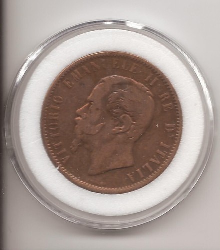 1866 ITALIA 10 Centesimi - Vittorio Emanuele II KM#11.4 - Foto 2 di 4
