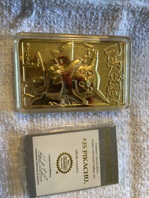 Limited Edition (PIKACHU) 23 carat gold plated Pokemon trading card w/orig cert. | eBay Limited Edition (PIKACHU) 23 carat gold plated Pokemon trading card w/orig cert. | eBay