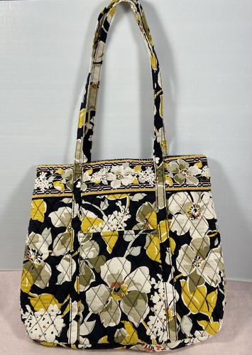 Quilted Floral Multicolored Medium Size Tote Bag Purse - Picture 2 of 6