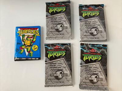 (4) Teenage Mutant Ninja Turtles TMNT Trading Card Packs The Shredder Strikes +