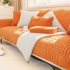 Plush Sofa Cushion Jacquard Warm Sofa Cover Non-Slip Backrest Cover Soft Towel