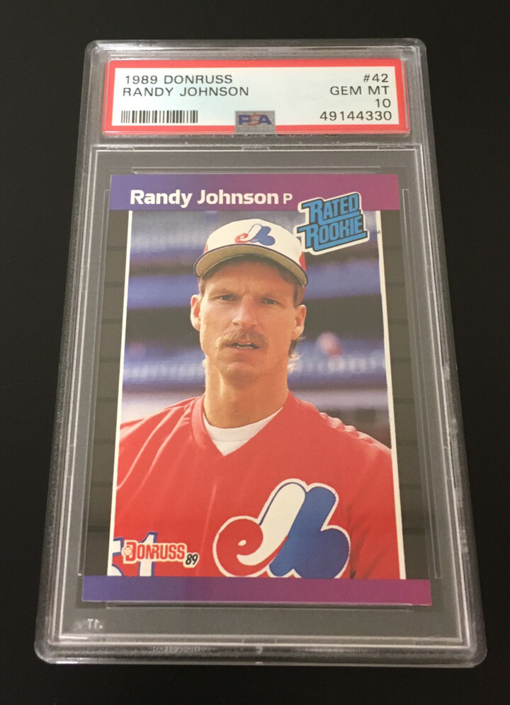 Image 1 - 1989 Donruss 42 Randy Johnson ROOKIE CARD PSA 10 GEM MINT Expos