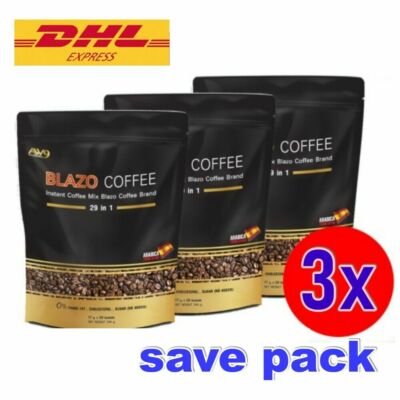 3x BLAZO COFFEE INSTANT MIX THAI COFFEE 29-IN-1 SLIMMING HEALTHY Herbals Health 