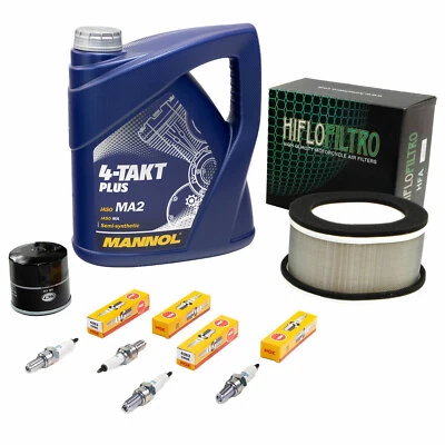 NO-NAME Wartung für Yamaha FZS 1000 Fazer 01-05 Set Öl 4L Luftfilter Ölfilter Zündkerzen