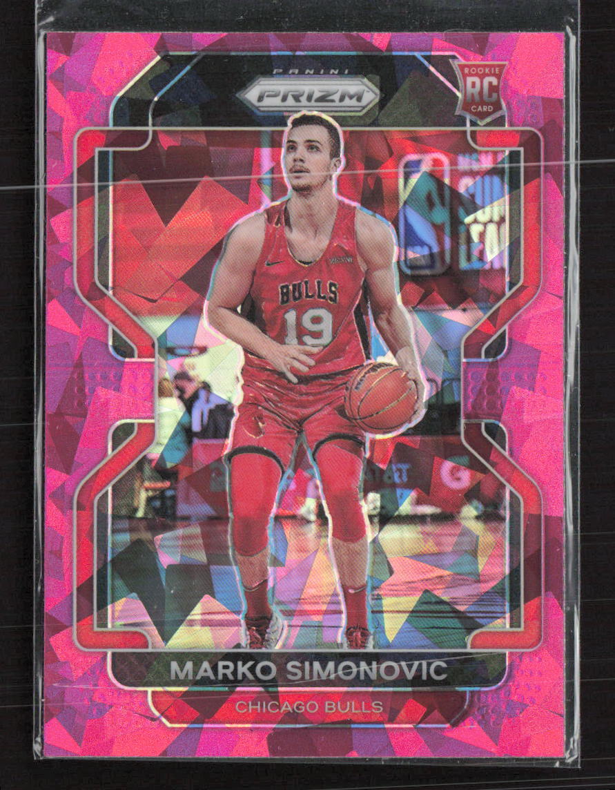 2021-22 Panini Prizm #166 Marko Simonovic Pink Ice Chicago Bulls (W)