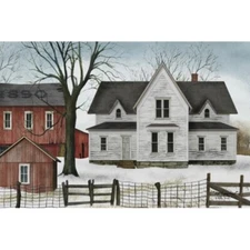 Billy Jacobs Canvas Print 1890 FARMSTEAD 12"x18"  Winter Farm