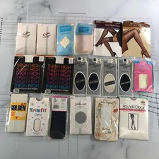 Lot of 19 Vintage Socks Tights Pantyhose Panty Hose Thigh Highs Stockings