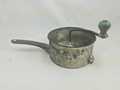Vintage Foley Food Mill Wood Green Handle Distressed Kitchen Decor USA