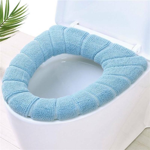 Funda de asiento de inodoro almohadilla suave funda de tela de punto baño nueva alfombra cálida invierno - Imagen 14 de 15