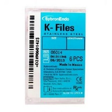 KERR 6014 SybronEndo K-Files 21mm 25 6/Box. Stainless Steel