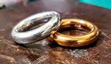 Argento 925 Anello fascione fede fedone tipo Dodo pomellato rodio donna gioielli