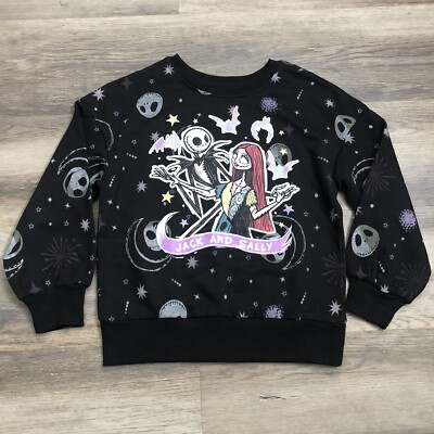 Girls The Nightmare Before Christmas Sweater S 6-6X Jack Sally Disney Crew Neck