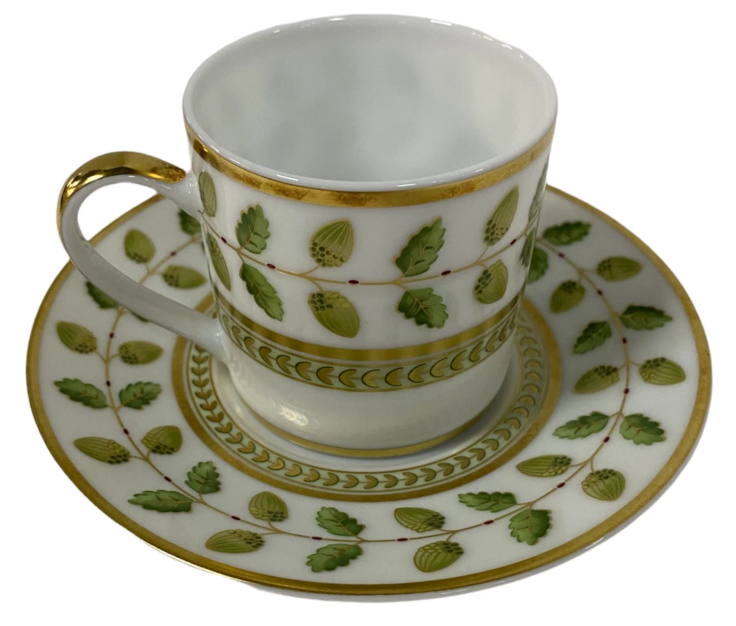 BERNARDAUD CONSTANCE GREEN ESPRESSO DEMITASSE CUP AND SAUCER eBay