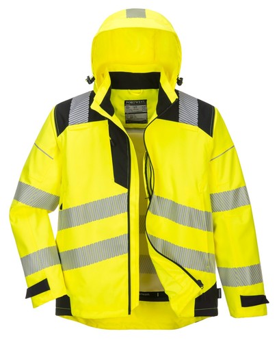Portwest PW360 PW3 Premium Hi Vis Reflective Waterproof Safety Rain Jacket - Picture 2 of 9