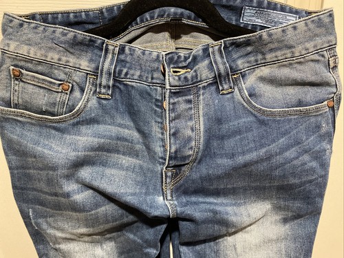 Jack & Jones Mens Blue Jeans Dark Wash 170/78A Nice Denim Buttonfly Pants C Ron - Picture 4 of 12