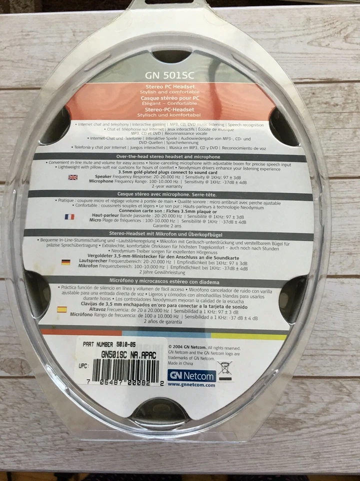 GN Netcom 501SC Over the Head Stereo PC Headset & Microphone NOT TESTED Parts - Image 2 of 2