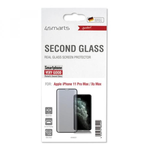 *4smarts* Second Glass Curved 3D Colour Frame iPhone 11 XS MAX Schutzglasfolie - Zdjęcie 3 z 4
