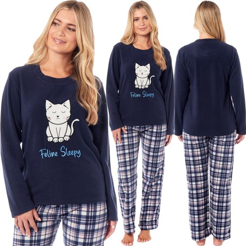 NEW 2025 STOCK KATE MORGAN LADIES PYJAMAS SOFT & COSY WARM PJ SET CAT OWL KOALA - Picture 2 of 8