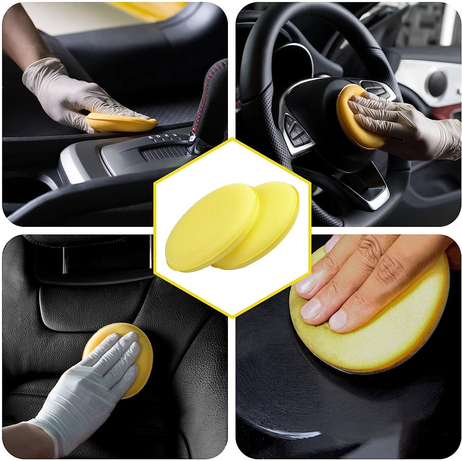 Car Wax Applicator Pads Foam Sponge Paint Cleaning Microfiber Polishing
