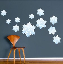 Blue Snowflake Wall Decals Winter Christmas Wall And Window Decorations, h46
