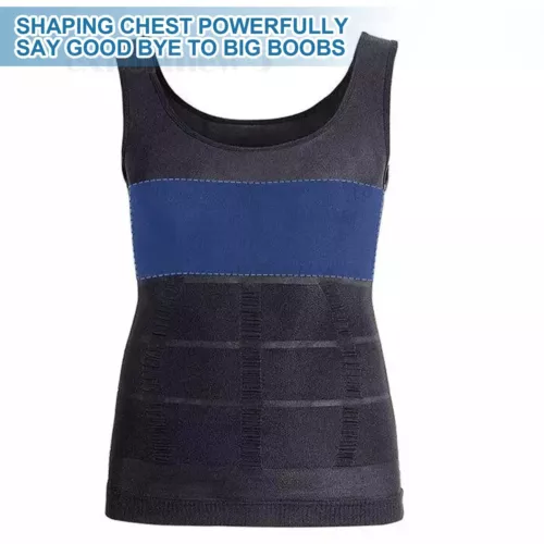 Mens Slimming Body Shaper Tank Top Abdomen Gynomastica Compression Vest Shirt - Picture 10 of 21