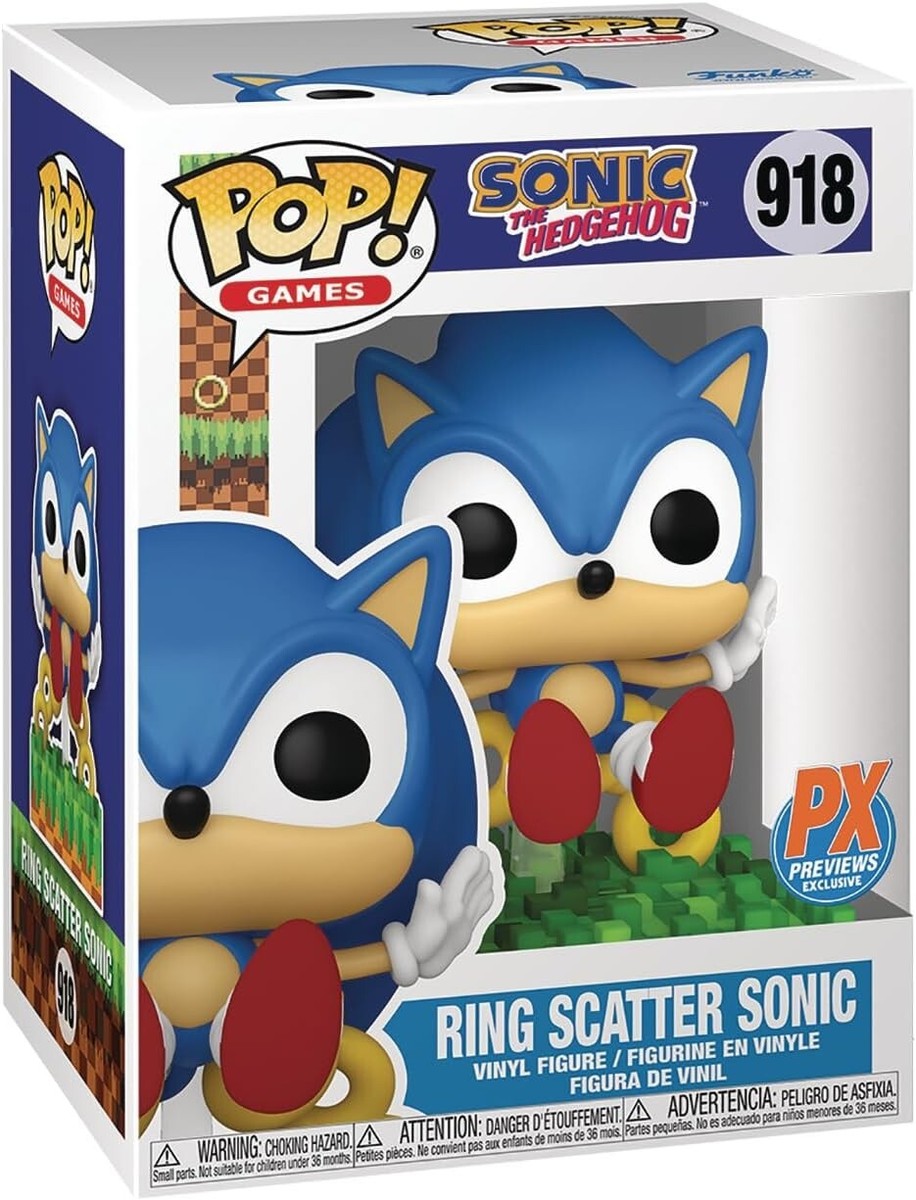 Funko Pop! Sonic the Hedgehog: Ring Scatter Sonic #918 [PX