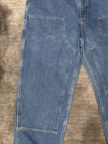 CARHARTT Double Knee Jeans B73 DST Mens 42 X 36  Vintage Y2K Denim Workwear - Picture 3 of 11