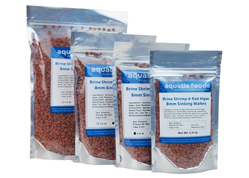 8mm - 1/3" Brine Shrimp & Red Algae Sinking Wafers for Plecos, Snails, Shrimp-WL - Picture 10 of 14