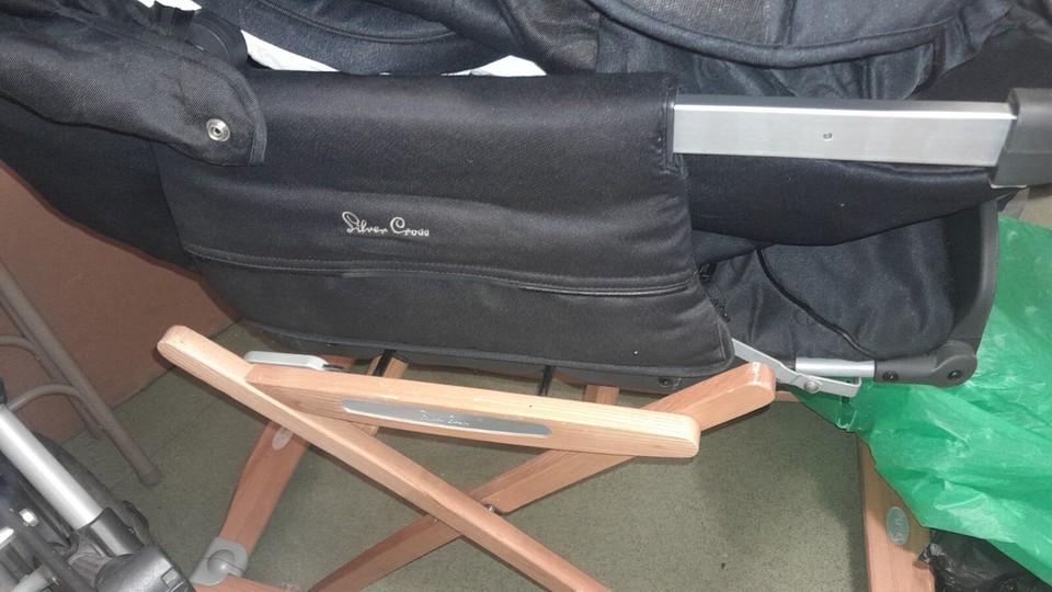 Silver Cross Pram/ Pushchair with accessories and wooden rocking stand