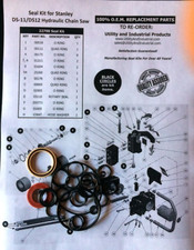 Seal Kit - Stanley Model DS11 / DS12 Hydraulic Chain Saw Seal Kit No. 22798