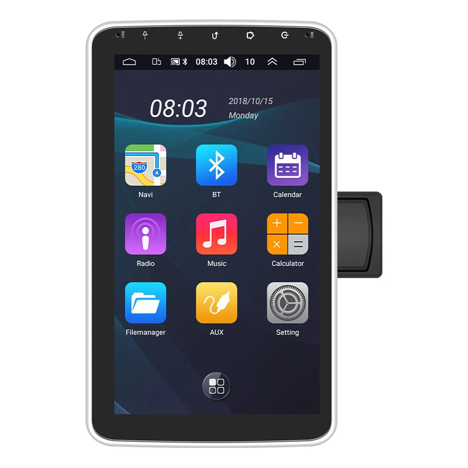 Single DIN Rotatable 10.1" Android 13 Touch Screen Car Stereo Radio GPS Navi Cam - Image 4 of 4