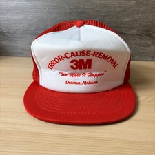 Vintage 3M Hat Cap Snap Back Red Trucker Decatur Alabama Adjustable