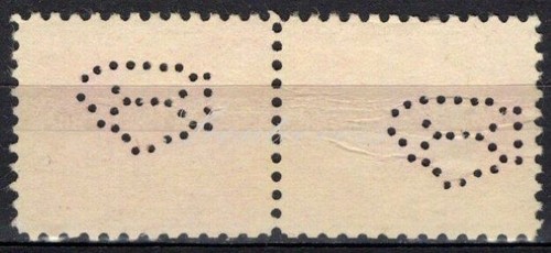 Perfins USA 1954, Sc1043 2x 9c The Alamo. Used I - Picture 2 of 3
