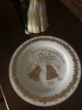 VTG Norcrest Japan “Wedding Congratulations “ Gilded Gold Fine China 11” Plate