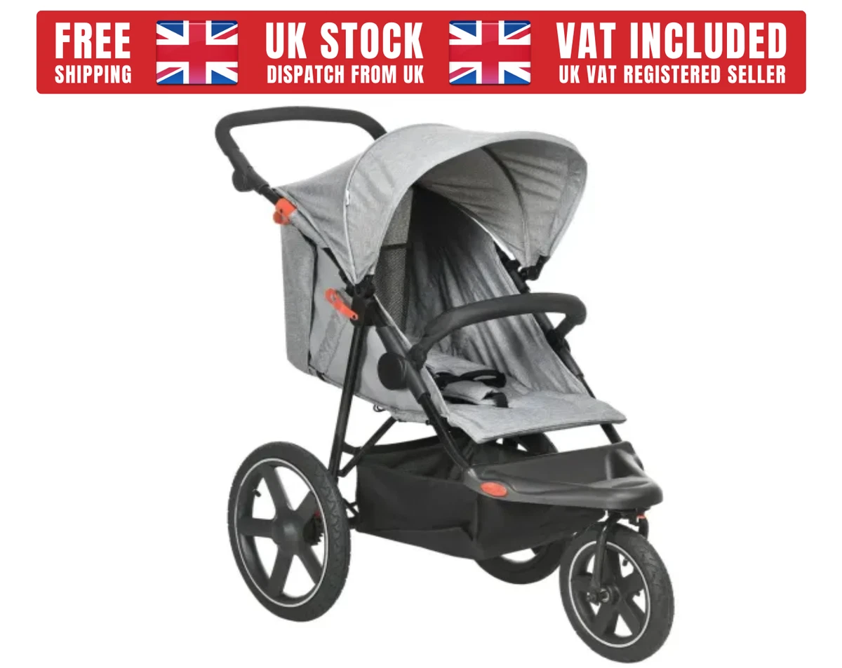 Foldable Stroller Baby Pushchair w Fully Reclining Backrest From 0 3 Age