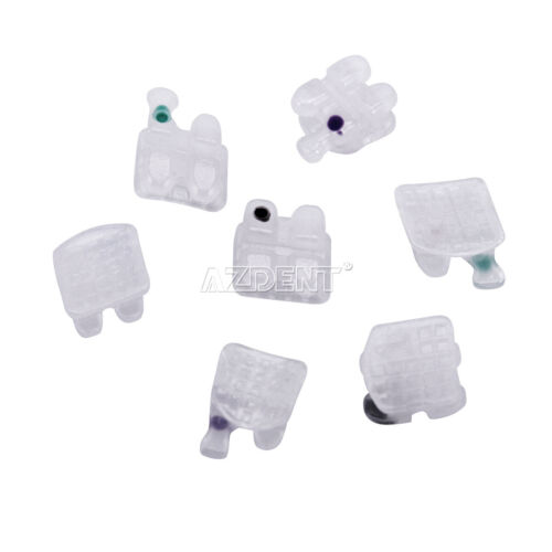 AZDENT Ortodoncia Dental Cerámica Soporte Brackets Roth MBT 0.022 018 Ganchos 345 - Imagen 2 de 9