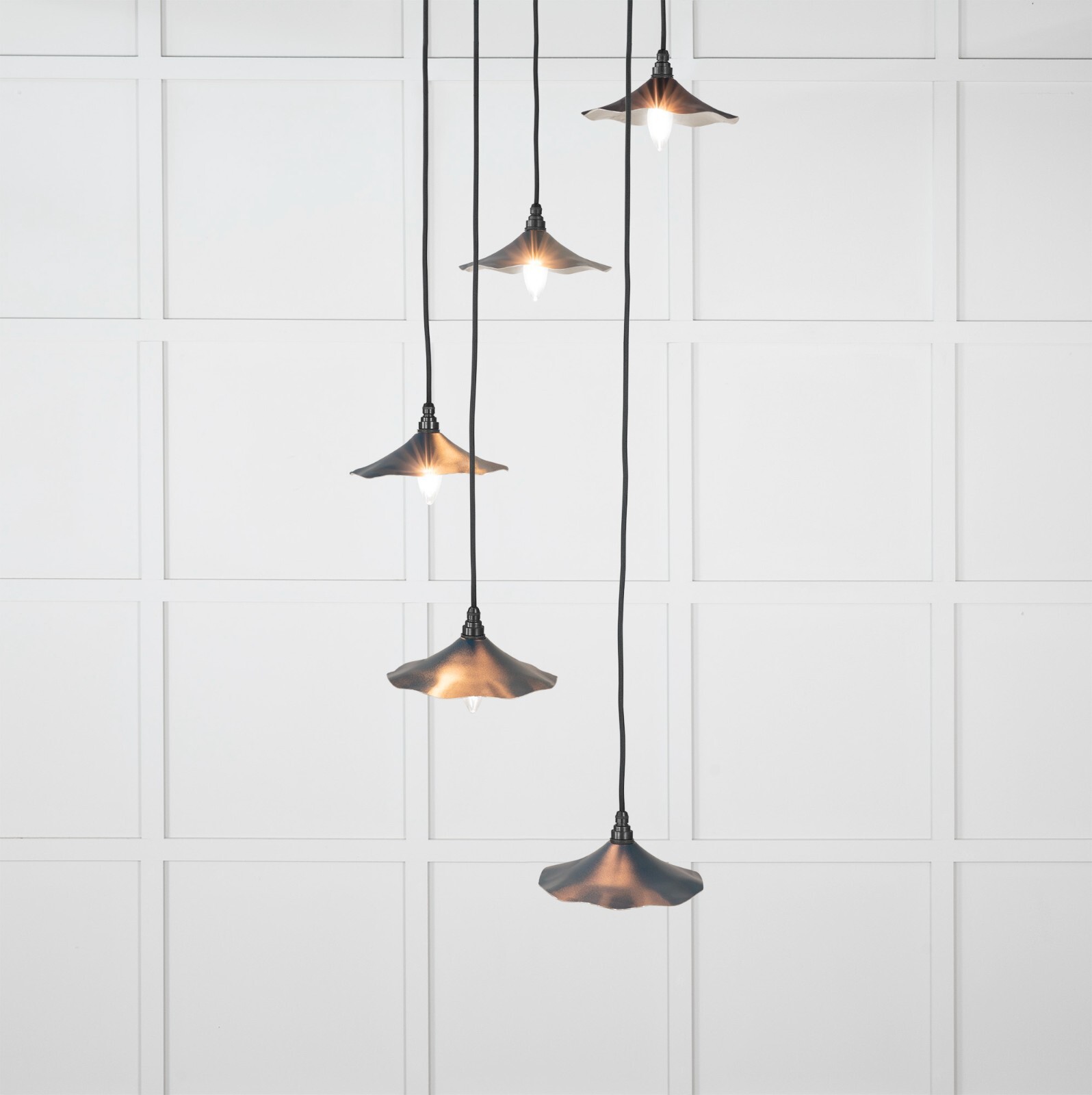 From The Anvil 49727SDU Smooth Nickel Flora Cluster Pendant in Dusk