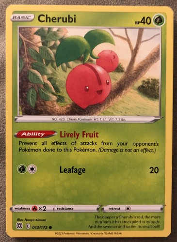 2022 Pokemon TCG Sword & Shield Brilliant Stars Cherubi 012/172 NM