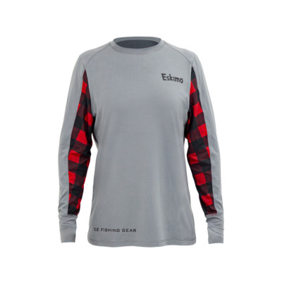 ESKIMO Women's SHANTY BOSS Frost Plaid Longsleeve Tee Baselayer Soft Medium-XXL