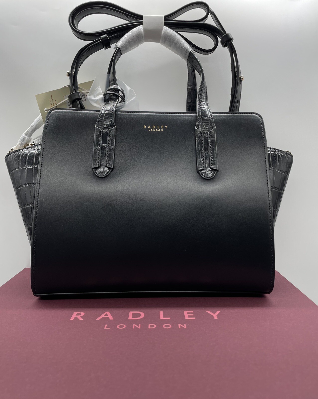 Radley Cheshire Street Medium Zip Around Black Leather Grab Bag New RRP